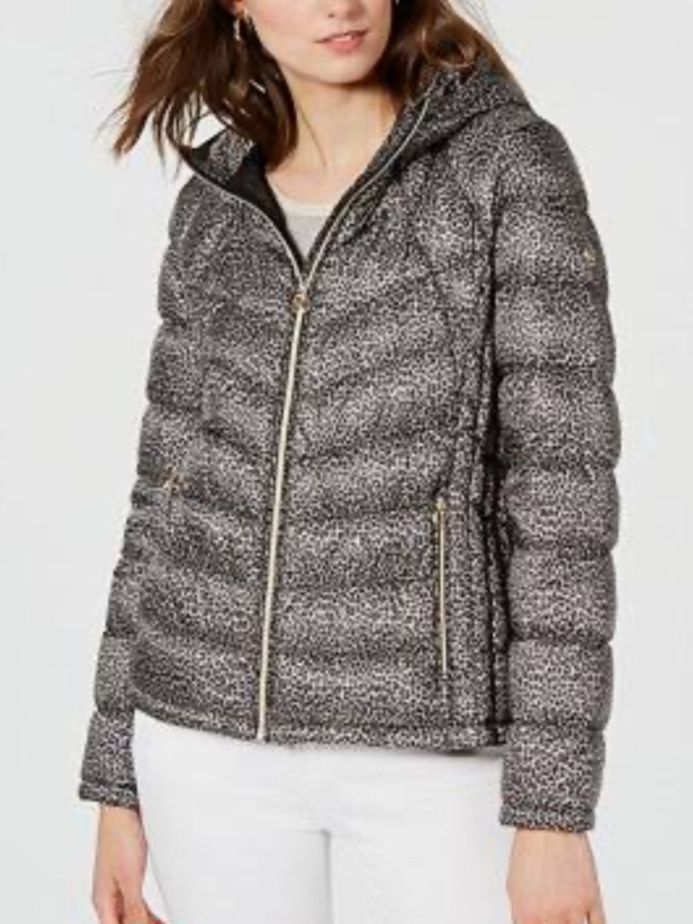 Michael Kors Leopard-Print Puffer Jacket